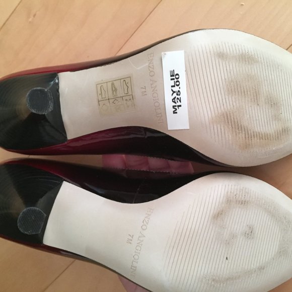 Enzo Angiolini Glossy Red and Black Heels - Picture 3 of 5